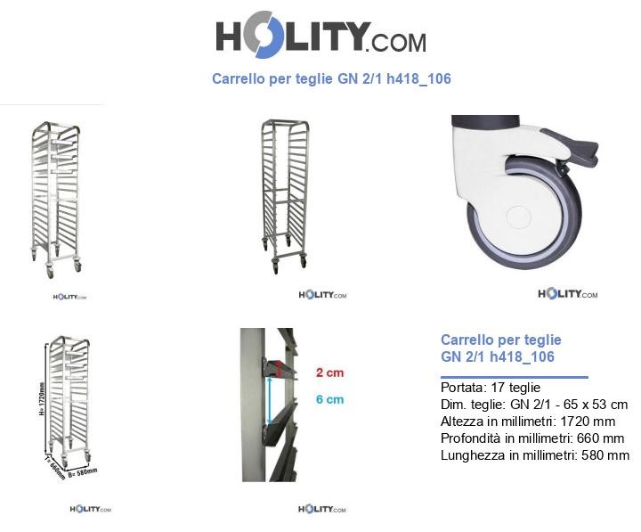 Carrello per teglie GN 2/1 h418_106