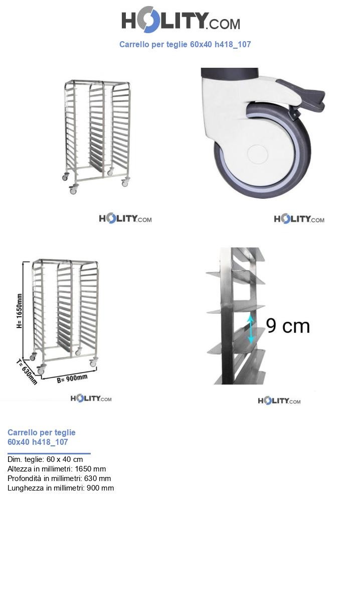 Carrello per teglie 60x40 h418_107