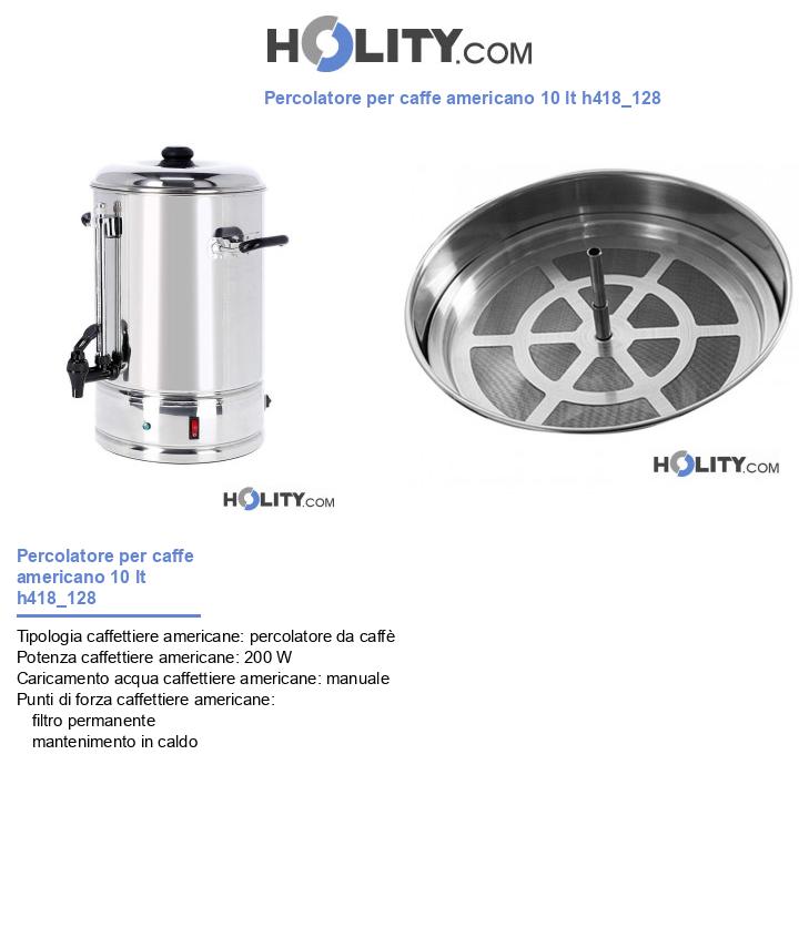 Percolatore per caffe americano 10 lt h418_128