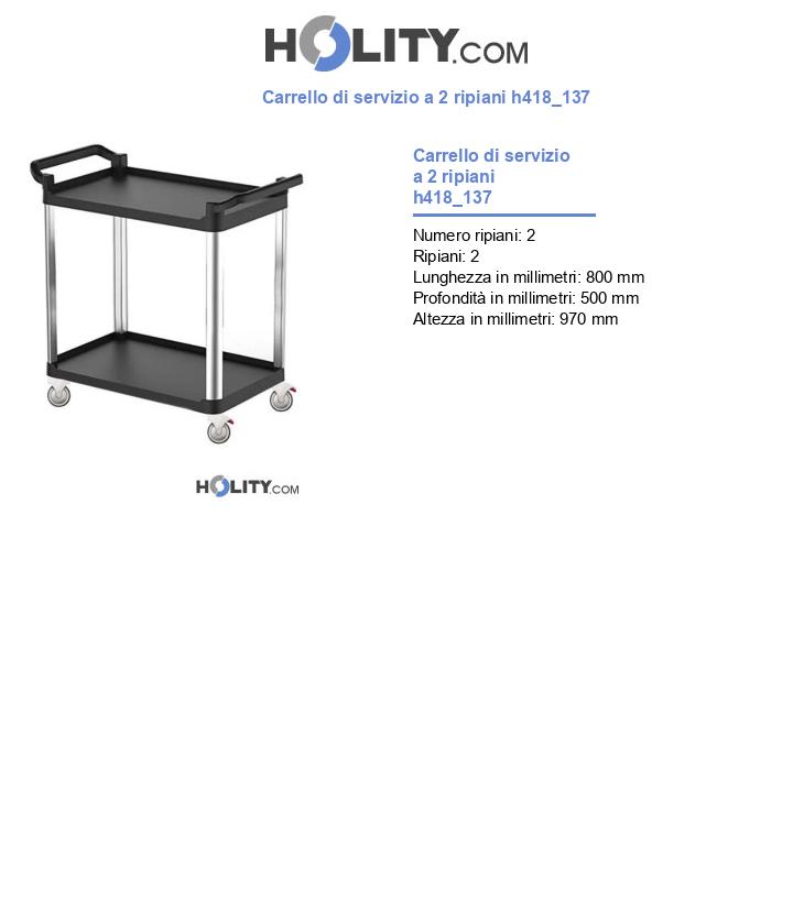 Carrello di servizio a 2 ripiani h418_137