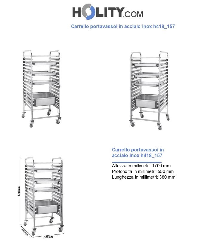 Carrello portavassoi in acciaio inox h418_157