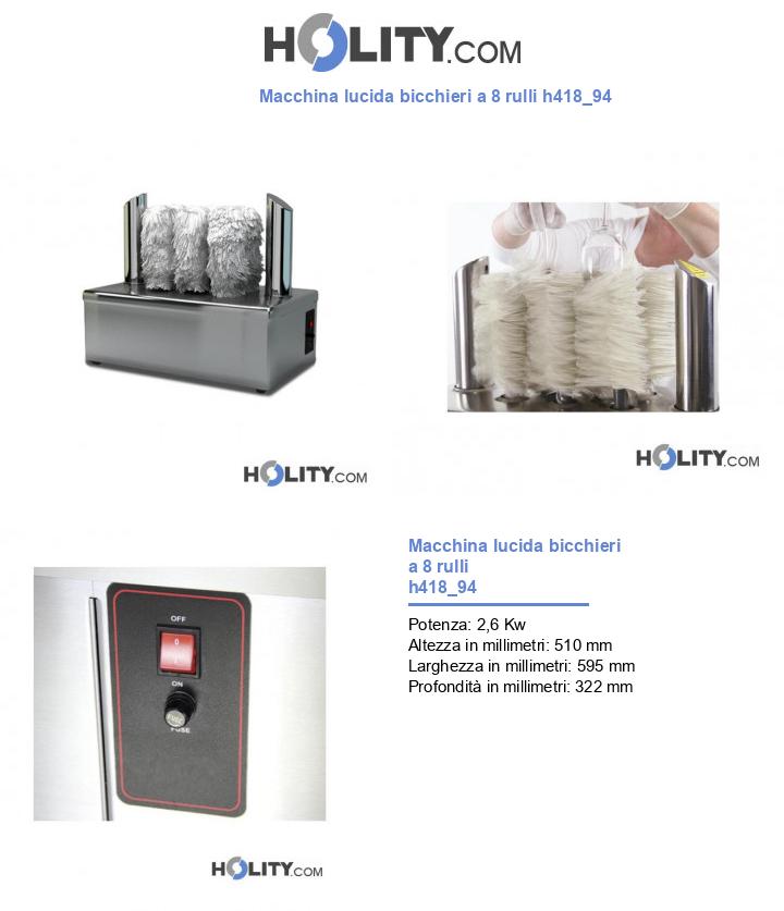 Macchina lucida bicchieri a 8 rulli h418_94