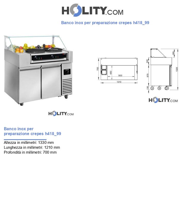 Banco inox per preparazione crepes h418_99
