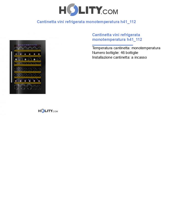 Cantinetta vini refrigerata monotemperatura h41_112