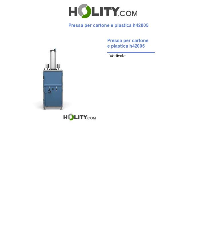 Pressa per cartone e plastica h42005