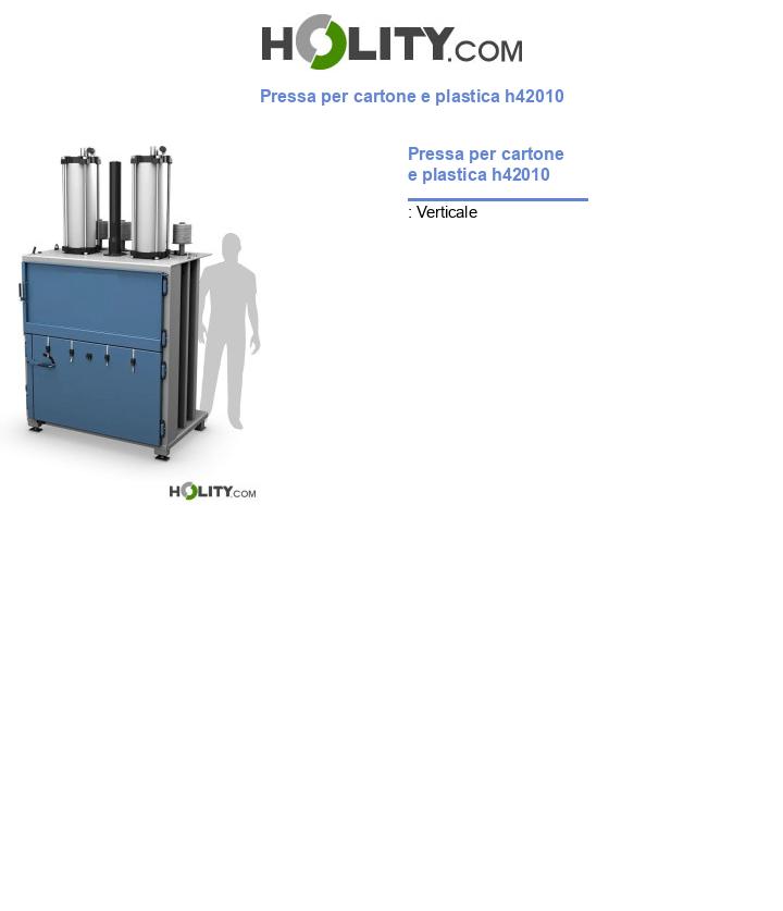 Pressa per cartone e plastica h42010