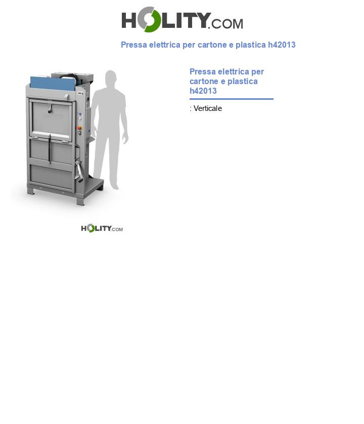 Pressa elettrica per cartone e plastica h42013