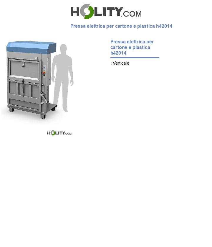 Pressa elettrica per cartone e plastica h42014