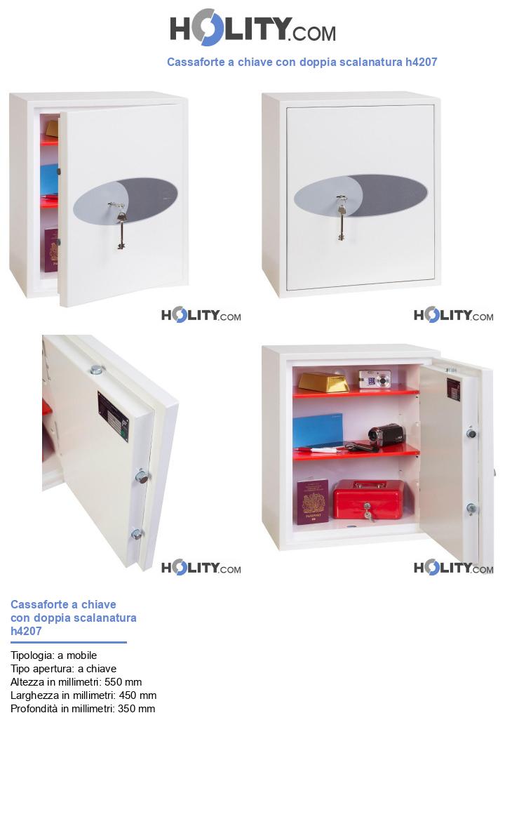 Cassaforte a chiave con doppia scalanatura h4207
