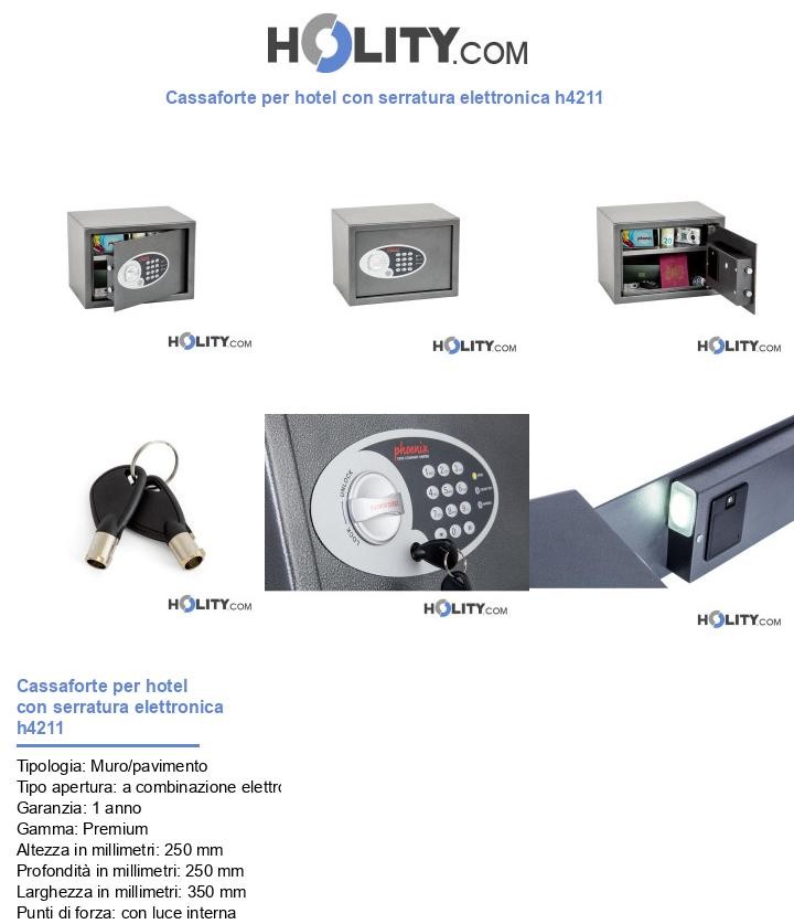 Cassaforte per hotel con serratura elettronica h4211