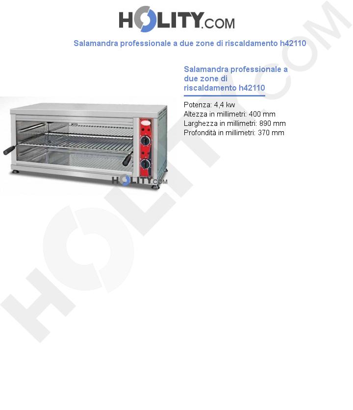 Salamandra professionale a due zone di riscaldamento h42110