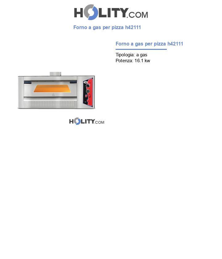 Forno a gas per pizza h42111
