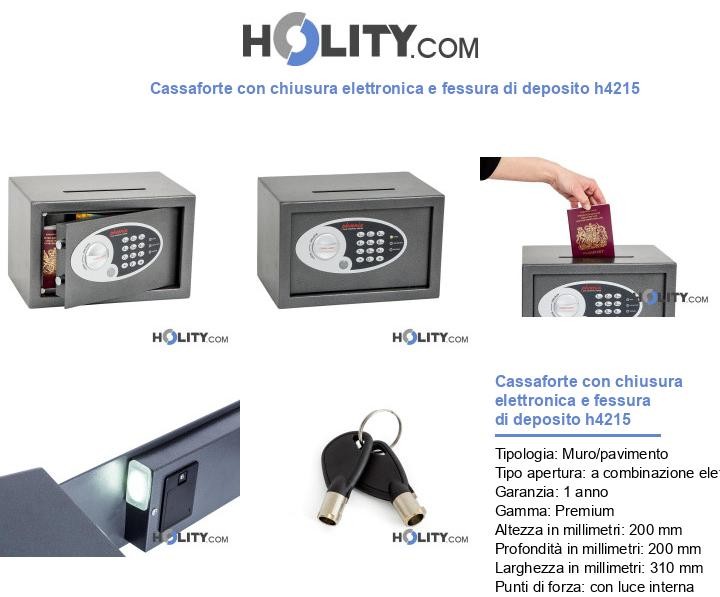 Cassaforte con chiusura elettronica e fessura di deposito h4215