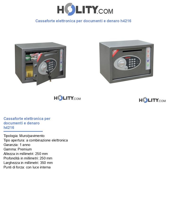 Cassaforte elettronica per documenti e denaro h4216