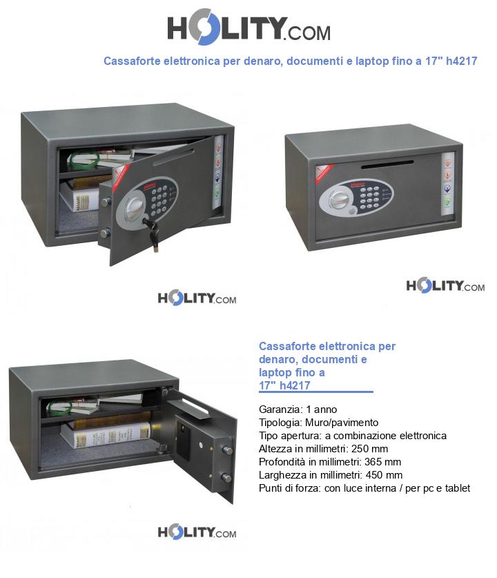 Cassaforte elettronica per denaro, documenti e laptop fino a 17