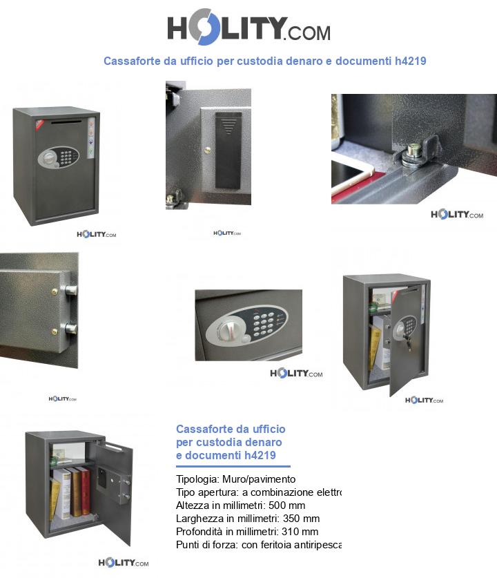 Cassaforte da ufficio per custodia denaro e documenti h4219