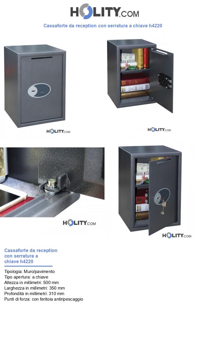Cassaforte da reception con serratura a chiave h4220