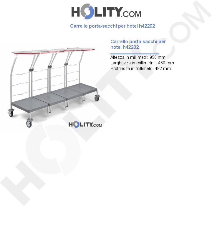 Carrello porta-sacchi per hotel h42202