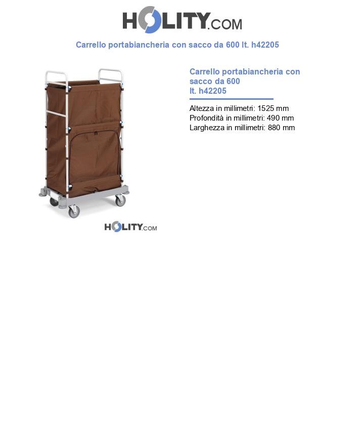 Carrello portabiancheria con sacco da 600 lt. h42205