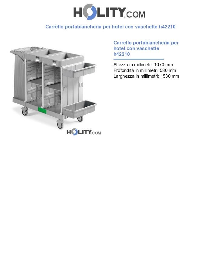 Carrello portabiancheria per hotel con vaschette h42210