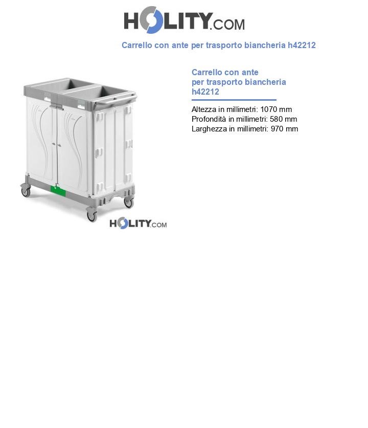 Carrello con ante per trasporto biancheria h42212