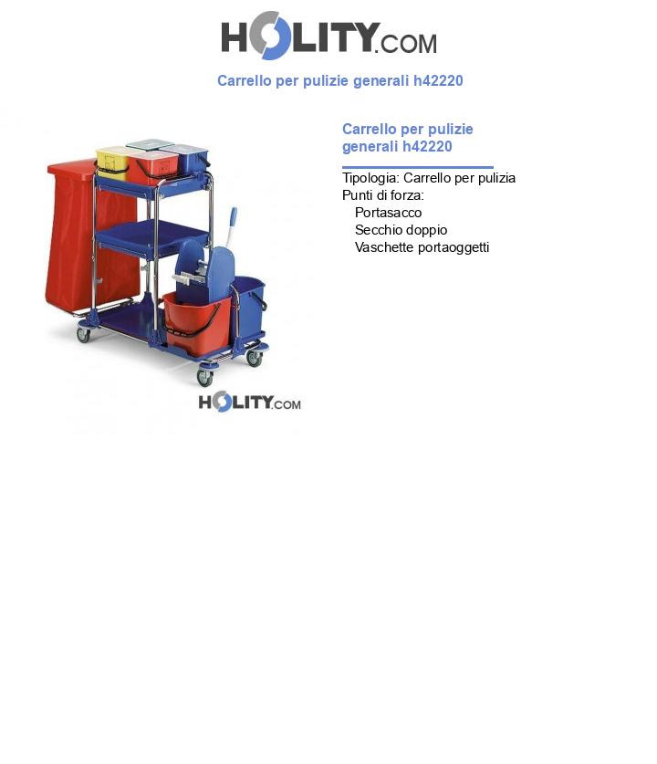 Carrello per pulizie generali h42220