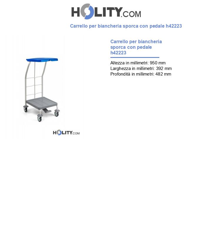 Carrello per biancheria sporca con pedale h42223
