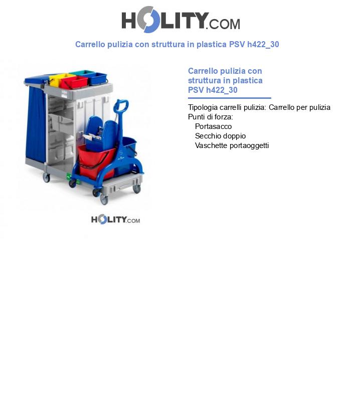 Carrello pulizia con struttura in plastica PSV h422_30