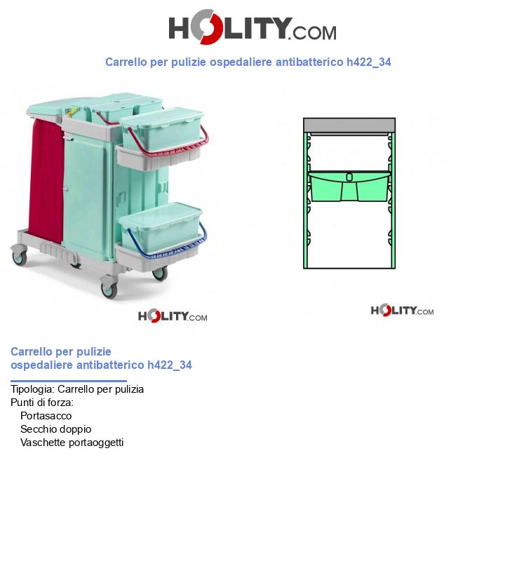 Carrello per pulizie ospedaliere antibatterico h422_34