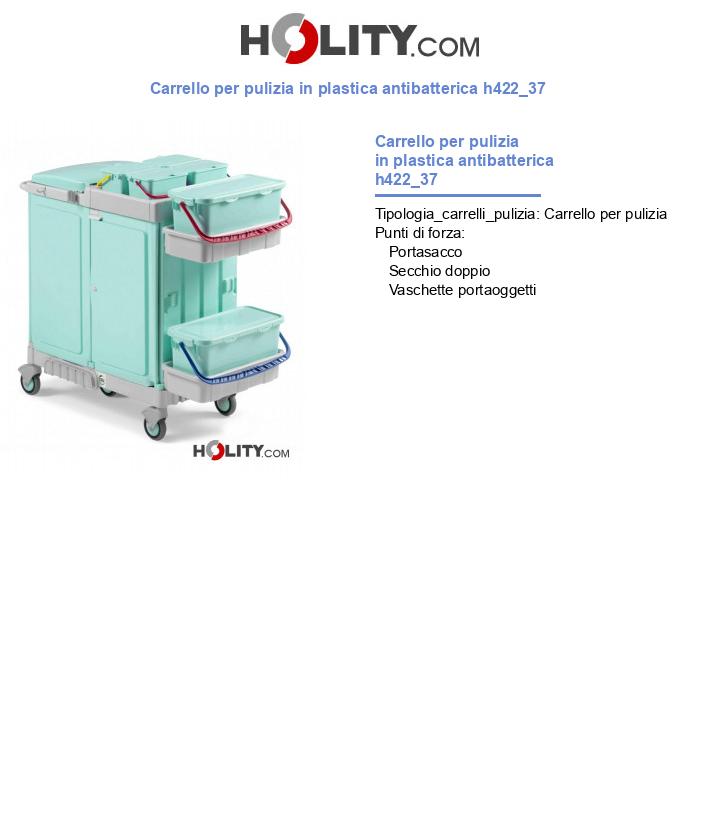 Carrello per pulizia in plastica antibatterica h422_37