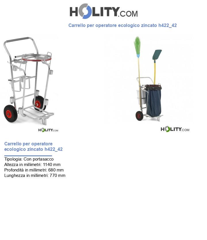 Carrello per operatore ecologico zincato h422_42