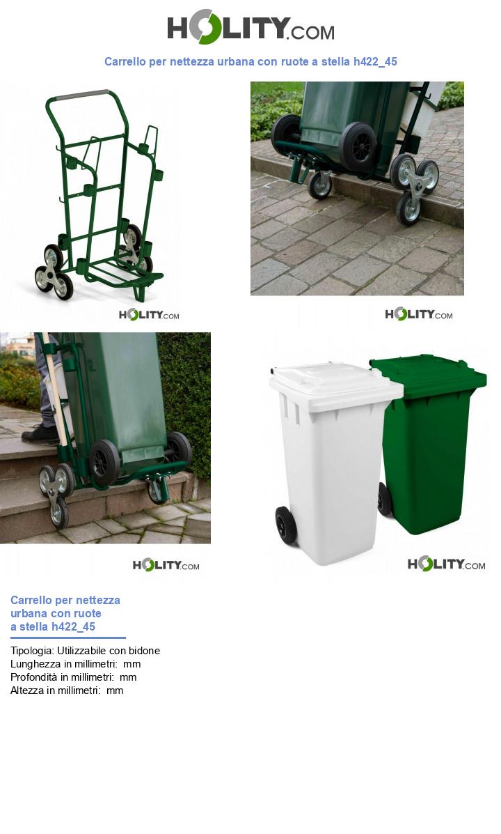 Carrello per nettezza urbana con ruote a stella h422_45