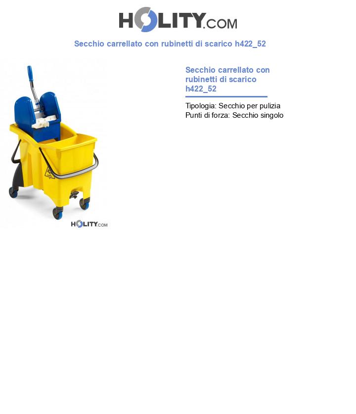 Secchio carrellato con rubinetti di scarico h422_52