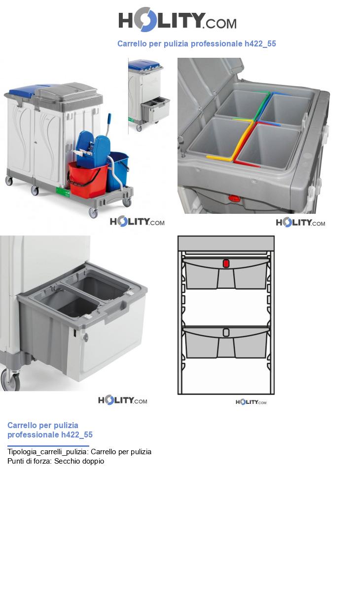 Carrello per pulizia professionale h422_55
