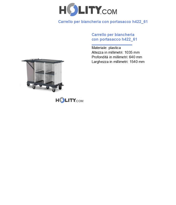 Carrello per biancheria con portasacco h422_61