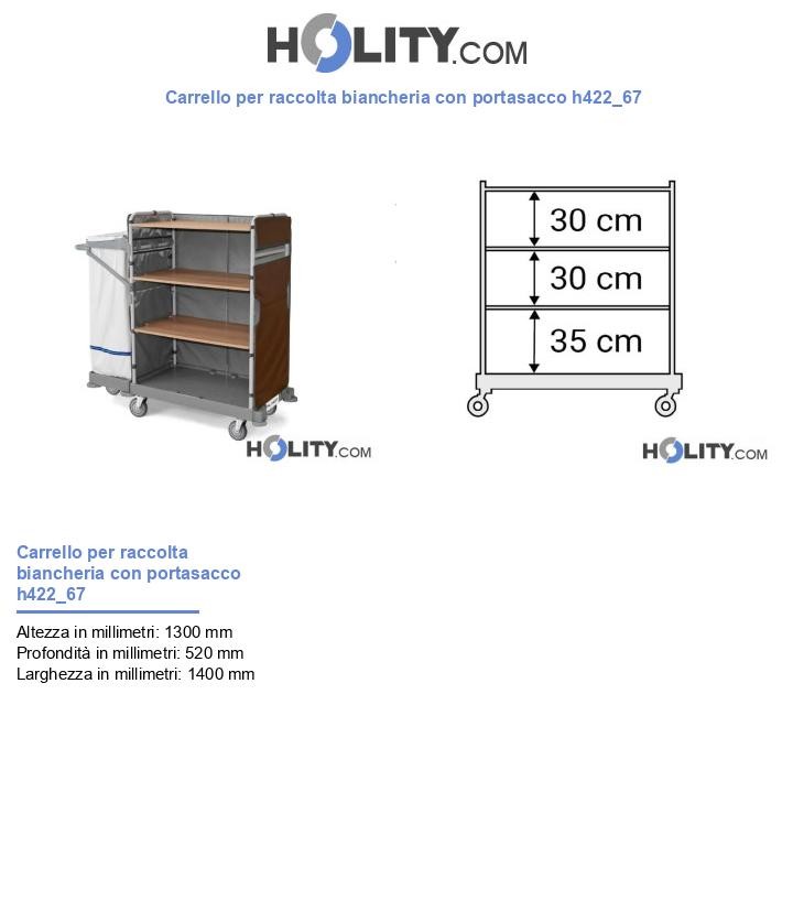 Carrello per raccolta biancheria con portasacco h422_67
