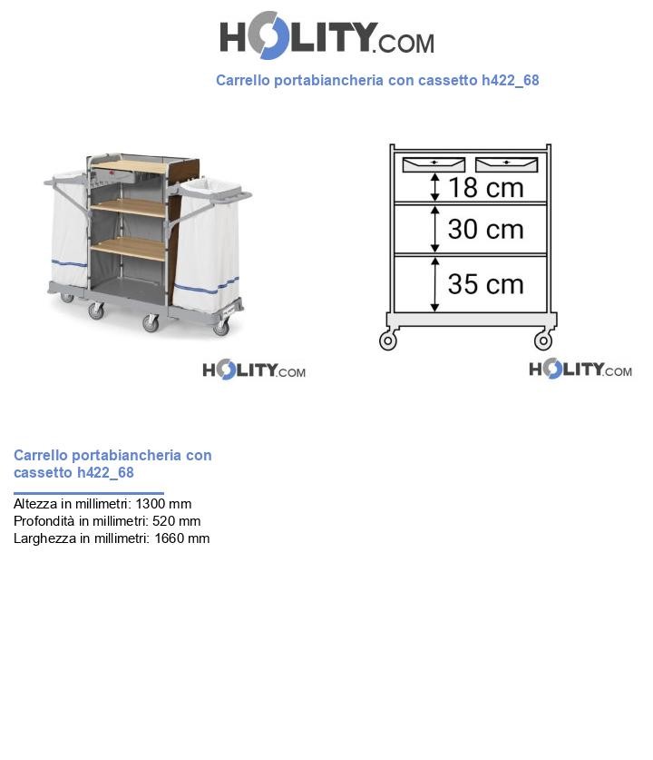 Carrello portabiancheria con cassetto h422_68