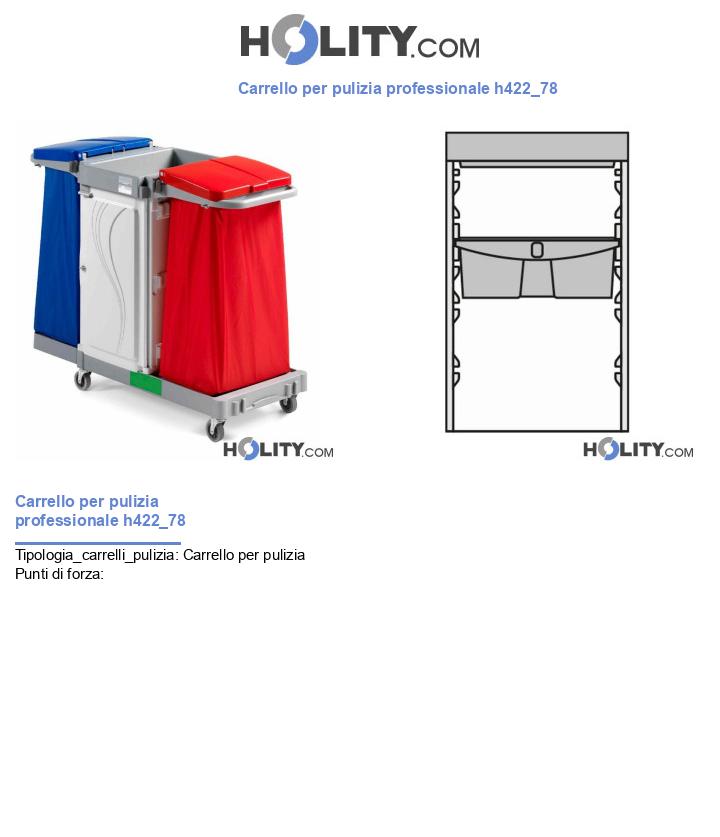 Carrello per pulizia professionale h422_78
