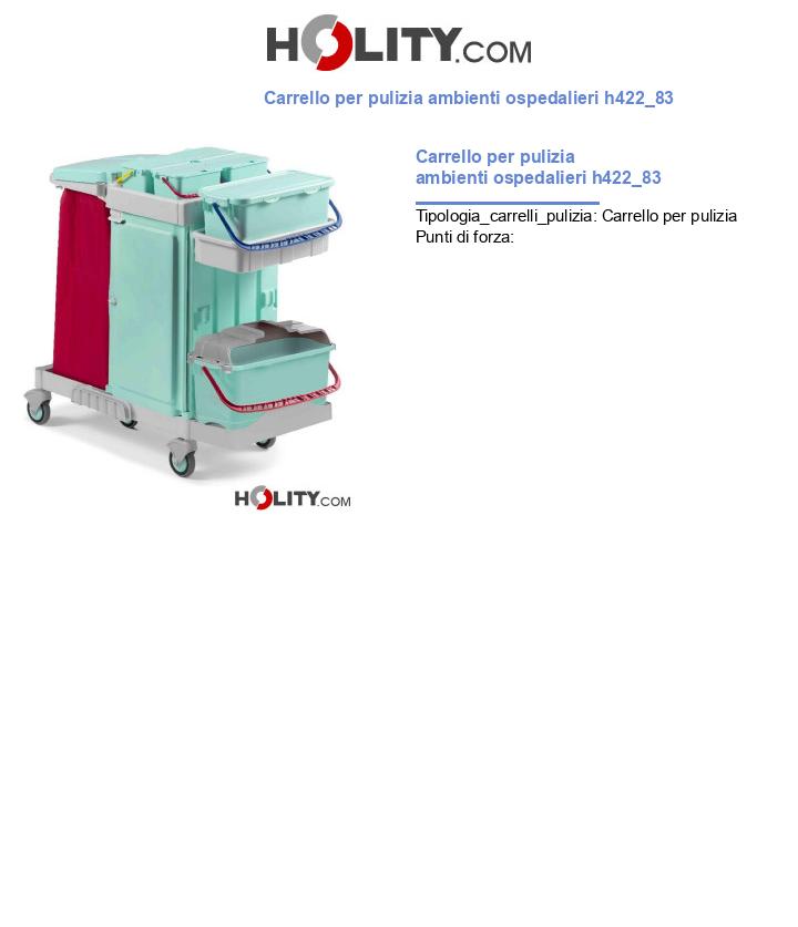 Carrello per pulizia ambienti ospedalieri h422_83