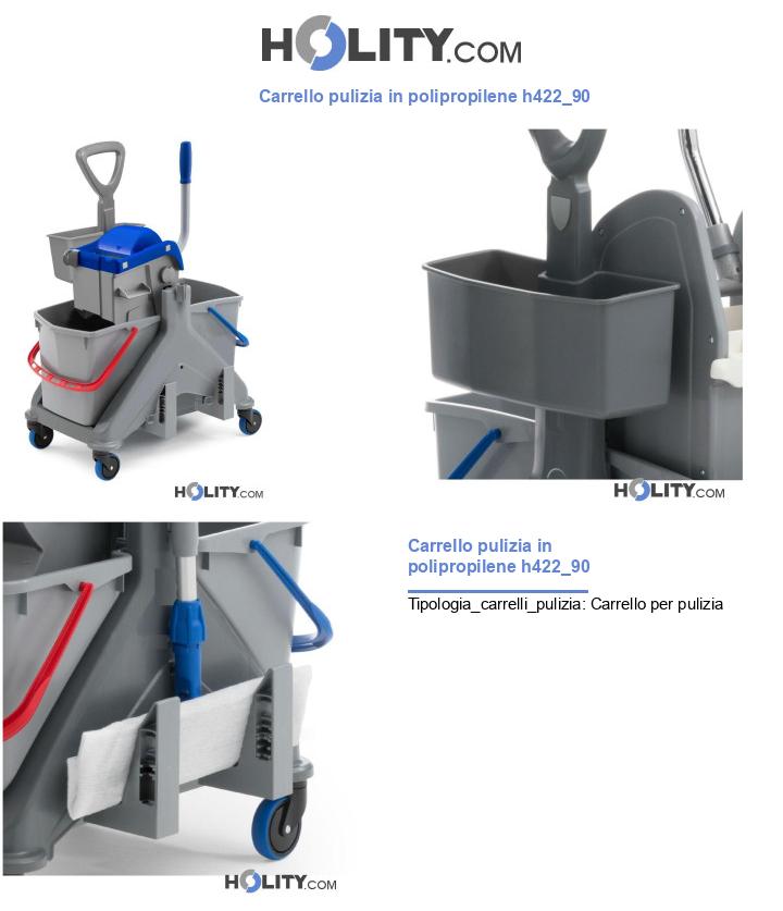 Carrello pulizia in polipropilene h422_90