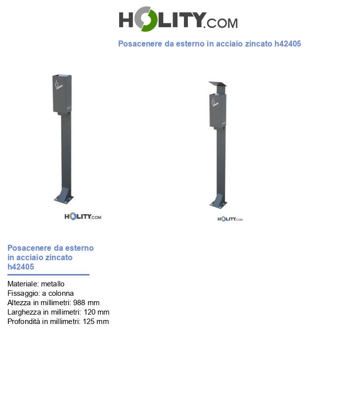 Posacenere da esterno in acciaio zincato h42405