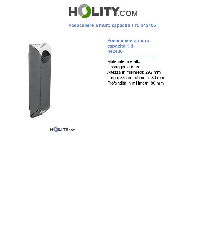 Posacenere a muro capacità 1 lt. h42406
