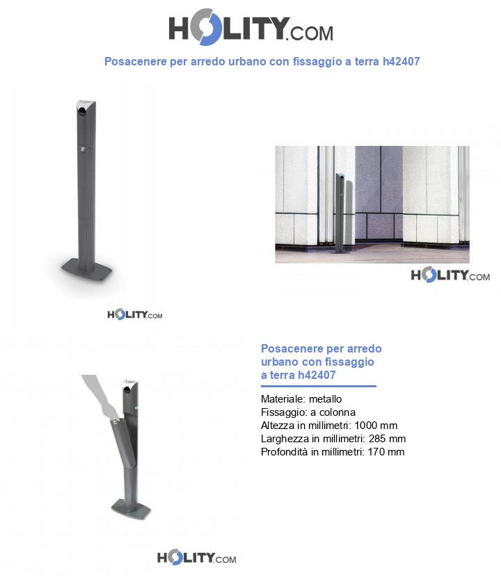 Posacenere per arredo urbano con fissaggio a terra h42407