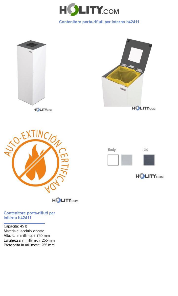 Contenitore porta-rifiuti per interno h42411