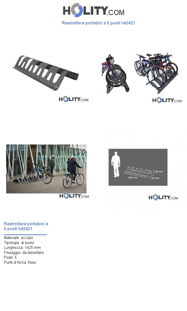 Rastrelliera portabici a 5 posti h42421