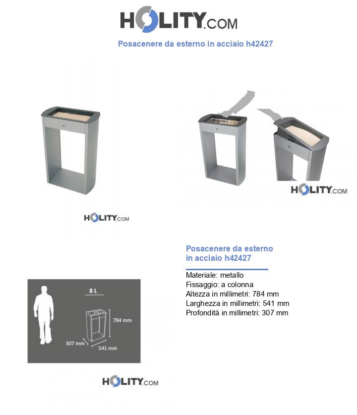 Posacenere da esterno in acciaio h42427