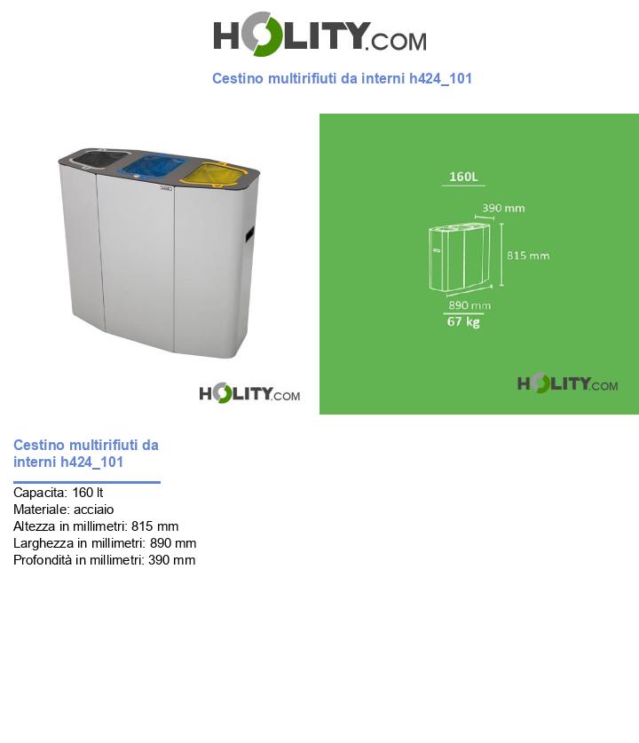 Cestino multirifiuti da interni h424_101