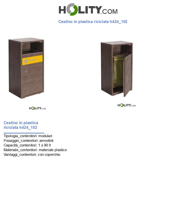 Cestino in plastica riciclata h424_102