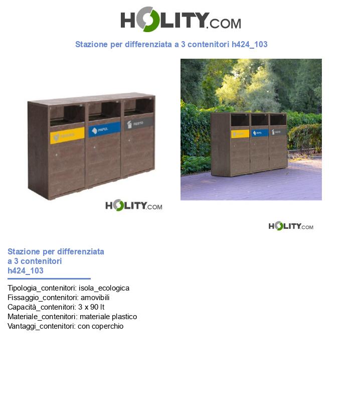 Stazione per differenziata a 3 contenitori h424_103