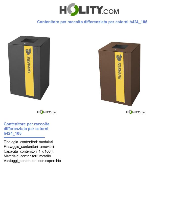 Contenitore per raccolta differenziata per esterni h424_105